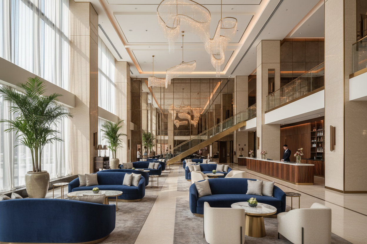 Five-star hotel lobby lounge